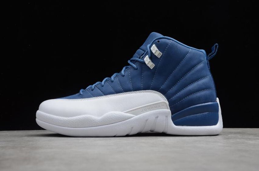 Men's Air Jordan 12 Retro Indigo Stone Blue Legend Blue 130690-404 Basketball Shoes