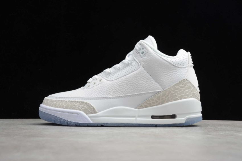 Men's Air Jordan 3 Retro White Grey Basketball Shoes