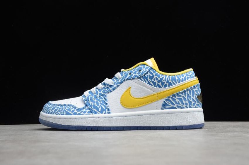 Women's Air Jordan 1 Retro West Coast White Varsity Maize University Blue Basketball Shoes