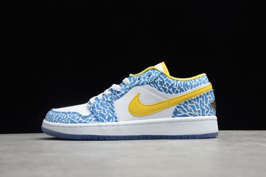 Men's Air Jordan 1 Retro West Coast White Varsity Maize University Blue Basketball Shoes