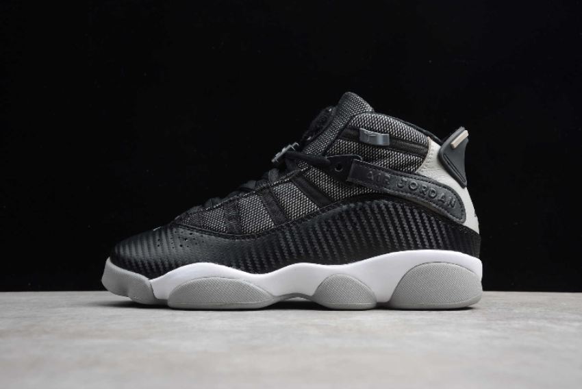 Men's Air Jordan 6 Retro Rings Black Medium Grey White Basketball Shoes