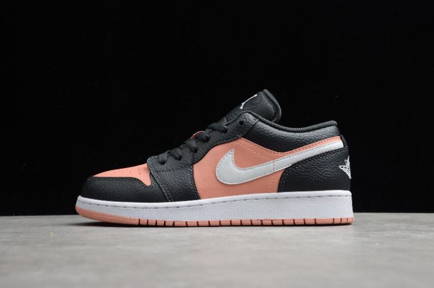 Women's Air Jordan 1 Low GS Black Pink White Basketball Shoes