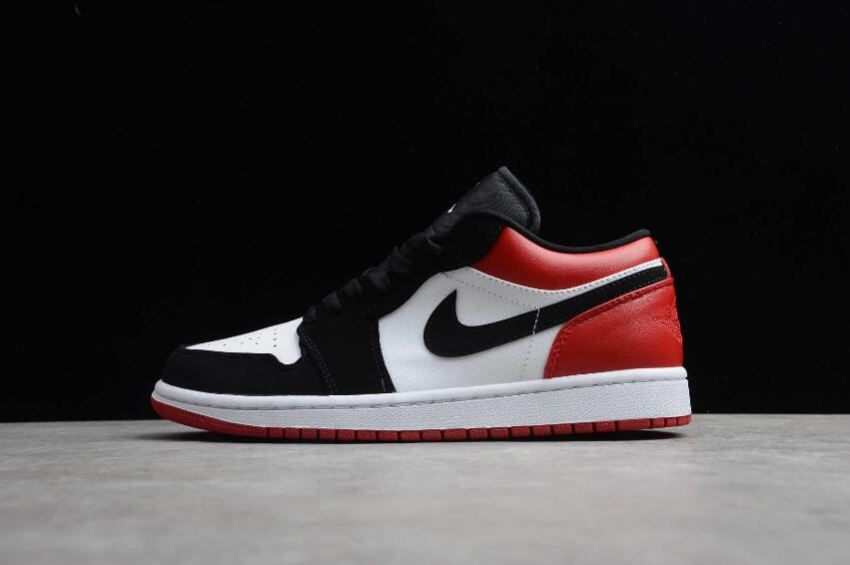 Women's Air Jordan 1 Low White Black Gym Red Basketball Shoes