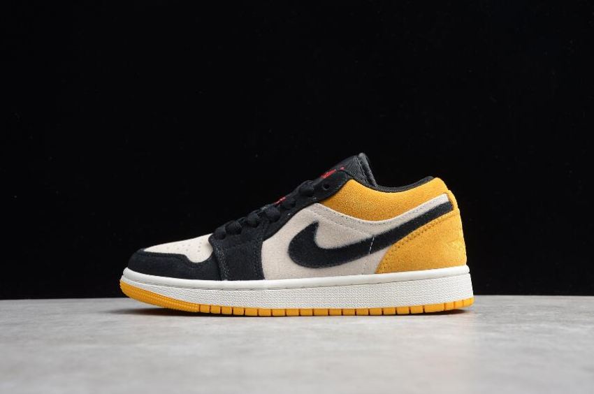 Men's Air Jordan 1 Low Sail Gym Red-University Gold-Black Basketball Shoes