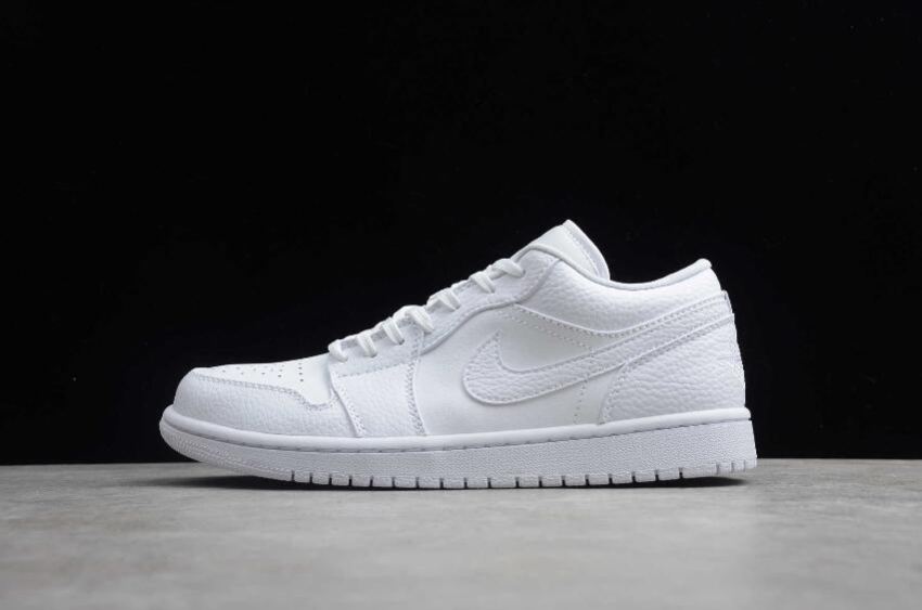 Women's Air Jordan 1 Low Triple White Basketball Shoes