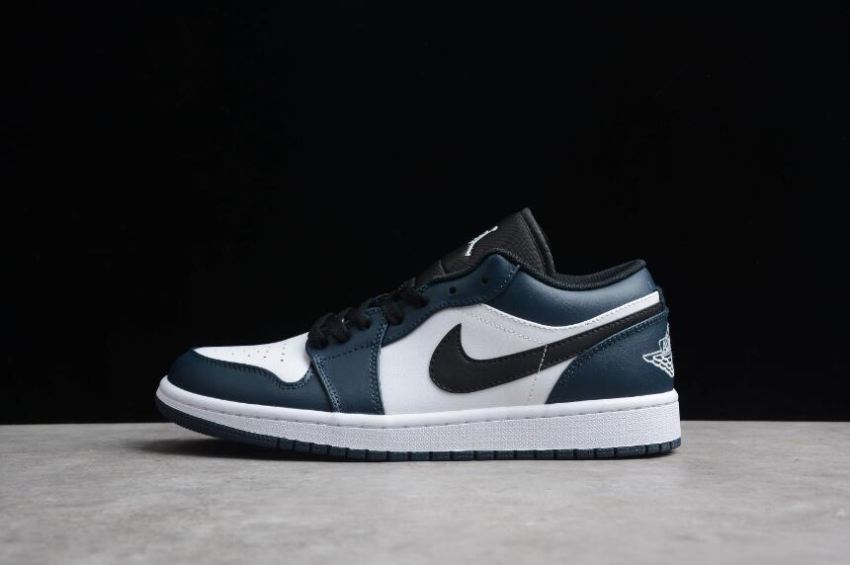 Women's Air Jordan 1 Low Dark Teal White Black Basketball Shoes