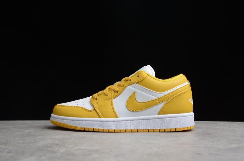 Men's Air Jordan 1 Low GS Pollen White Basketball Shoes