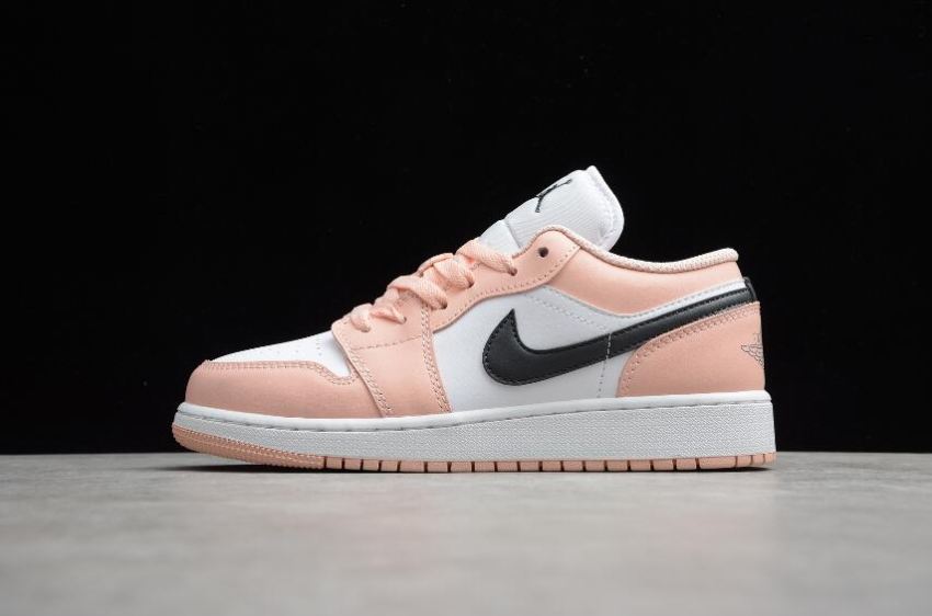 Men's Air Jordan 1 Low GS Light Arctic Pink White-Black Basketball Shoes