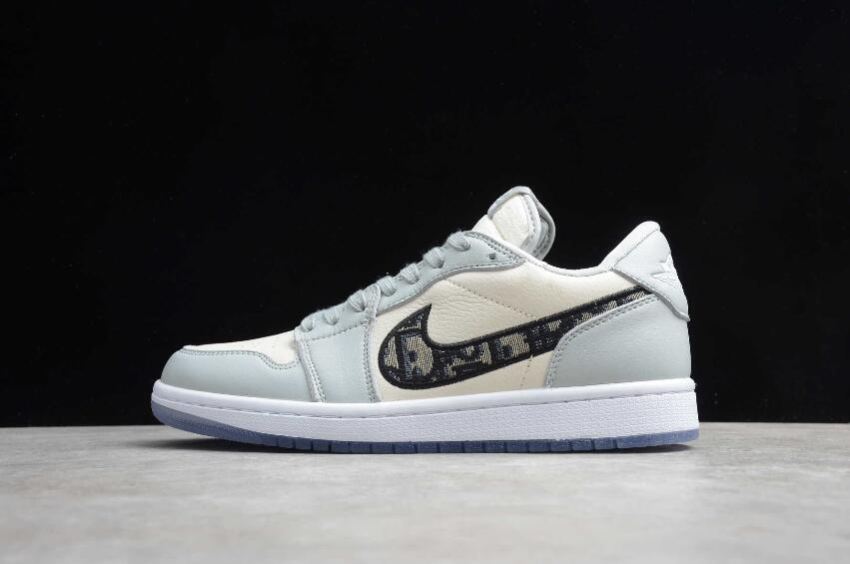 Women's Air Jordan 1 Low White Black Grey Basketball Shoes