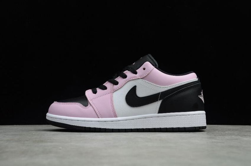 Men's Air Jordan 1 Low GS Light Arctic Pink Black-White Basketball Shoes