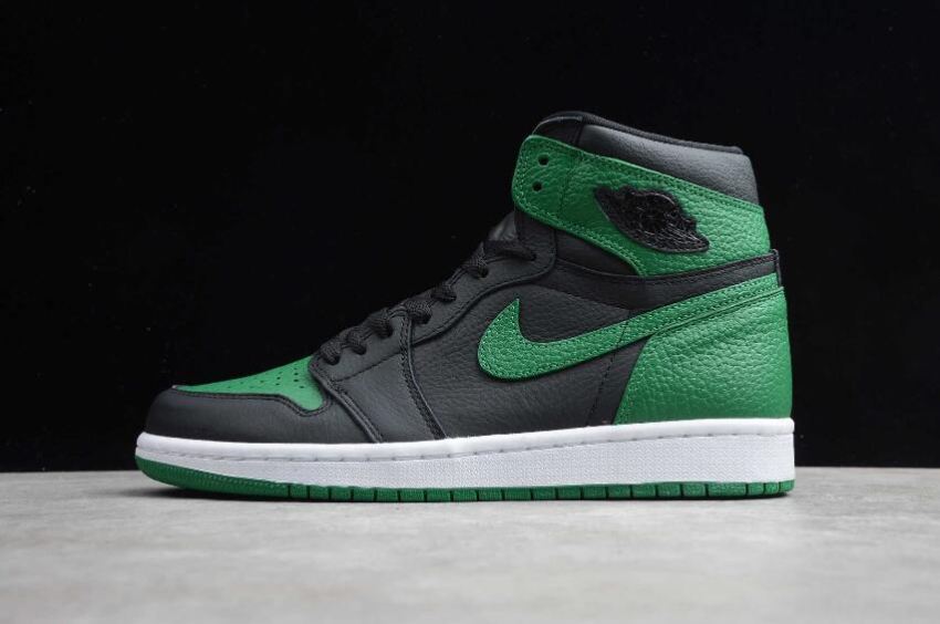 Men's Air Jordan 1 Retro High OG Black Pine Green White Gym Red Basketball Shoes
