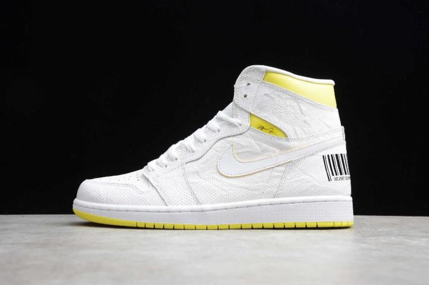 Women's Air Jordan 1 Retro High OG First Class Flight White Yellow Basketball Shoes