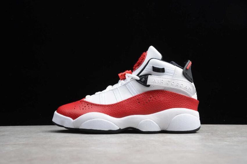 Men's Air Jordan 6 Retro Rings White Black University Red Basketball Shoes