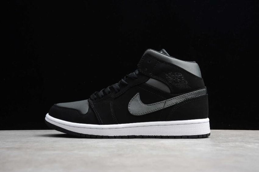 Men's Air Jordan 1 Mid SE Black Anthracite White Basketball Shoes