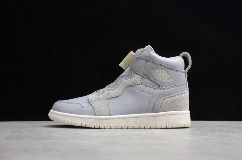 Men's Air Jordan 1 High Zip Atmosphere Grey Desert Sand Basketball Shoes