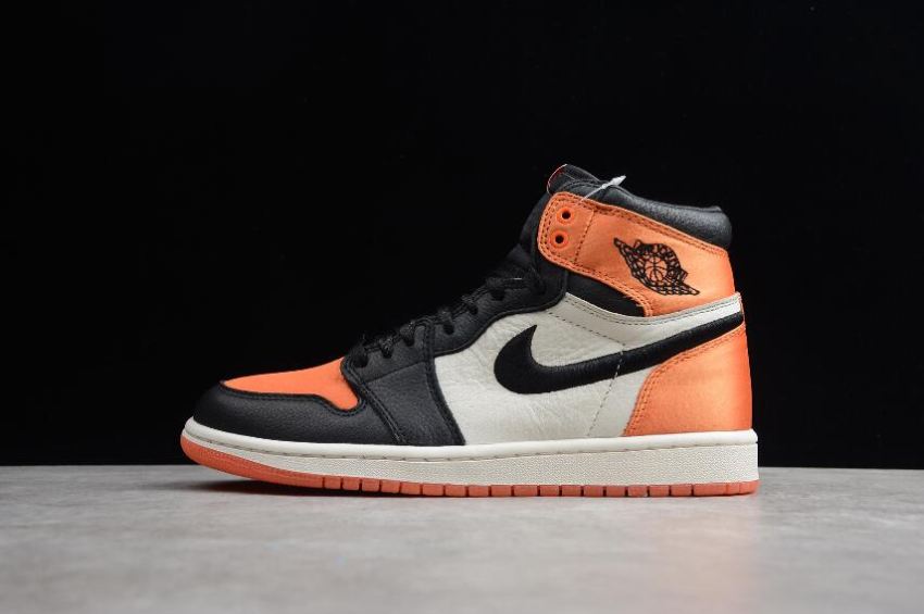 Women's Air Jordan 1 Retro High OG Black Starfish Sail Black White Orange Basketball Shoes