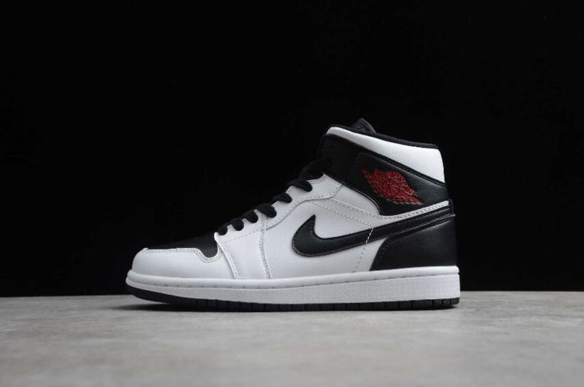 Men's WMNS Air Jordan 1 Mid White Gym Red Black Basketball Shoes