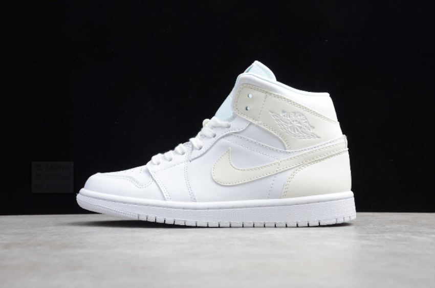 Men's Air Jordan 1 Mid White Basketball Shoes