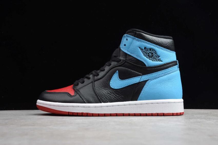 Men's Air Jordan 1 High OG WMNS UNC To Chicago Black Dark Powder Blue-Gym Red Basketball Shoes