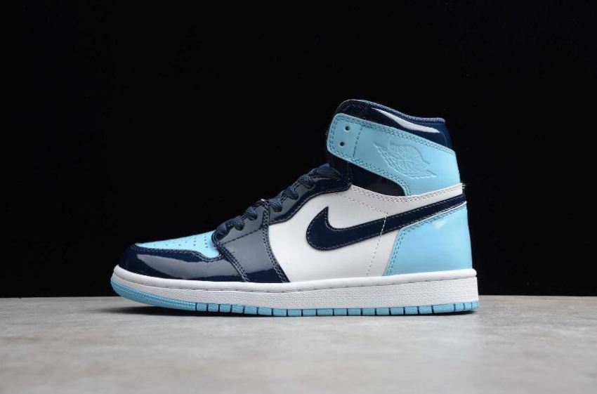 Men's Air Jordan 1 High OG UNC Patent OSB DIAN Blue Chill White Basketball Shoes