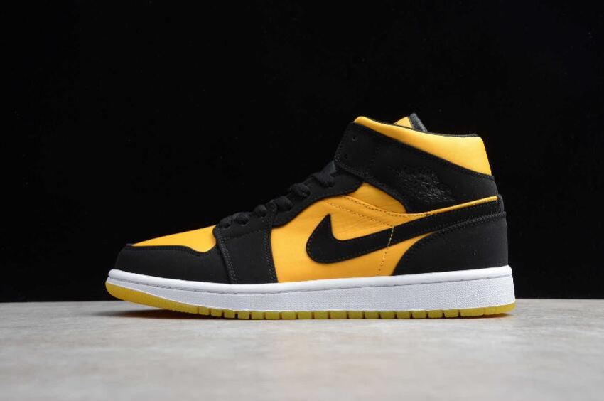 Women's Air Jordan 1 Mid Black Gold Basketball Shoes