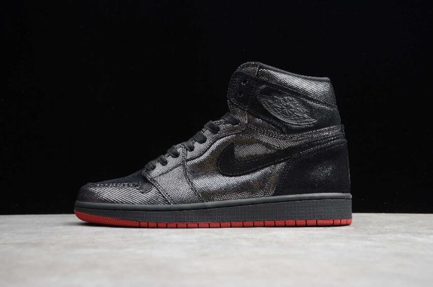 Men's Air Jordan 1 High OG SP Gina Black Black-White-Varsity Red Basketball Shoes