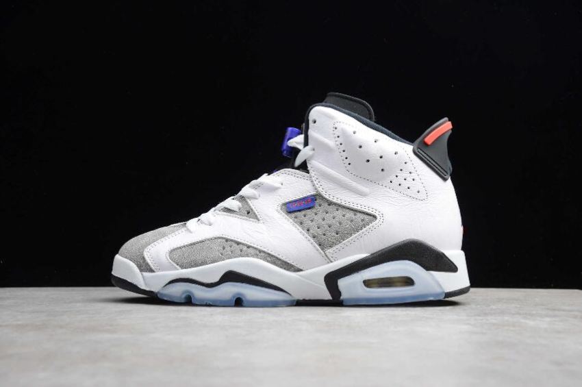 Men's Air Jordan 6 Retro White Dark Concord Black Basketball Shoes