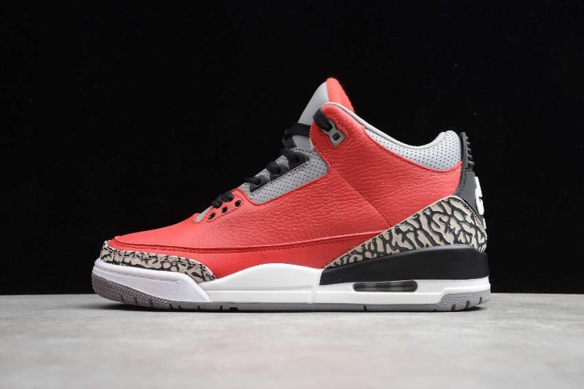 Women's Air Jordan 3 Retro SE Fire Red Cement Grey Basketball Shoes