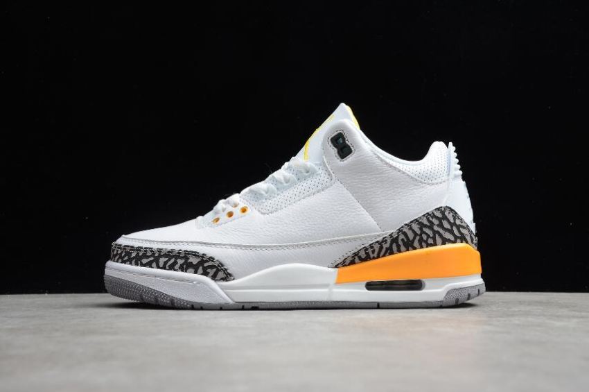 Men's Air Jordan 3 Retro Laser Orange White Black Lightning Basketball Shoes