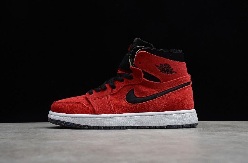 Men's Air Jordan 1 High Zoom Comfort Red Suede Gym Red White-Black Basketball Shoes