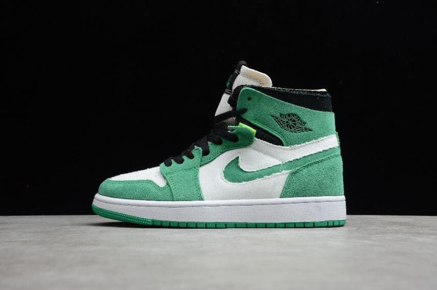 Women's Air Jordan 1 Zoom CMFT Stadium Green White Violet Shoes Basketball Shoes
