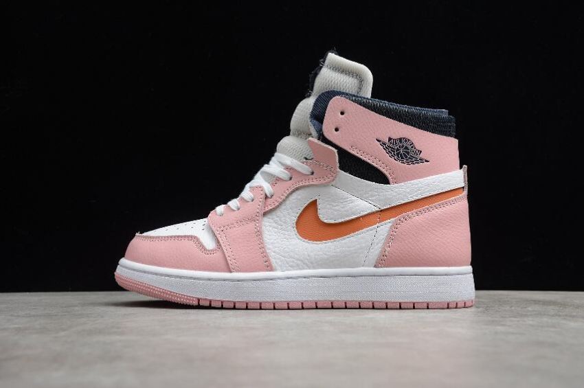 Women's Air Jordan 1 Zoom Comfort White Pink Orange Basketball Shoes