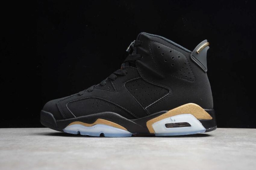 Men's Air Jordan 6 Retro DMP Black Metallic Gold Basketball Shoes