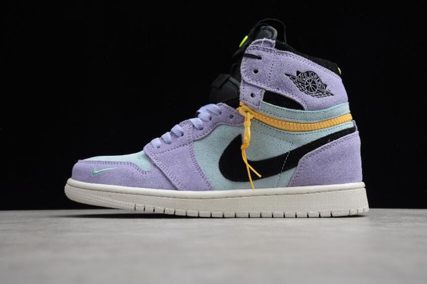 Men's Air Jordan 1 High Switch Purple Pulse Glacier Blue-Sail-Black Basketball Shoes