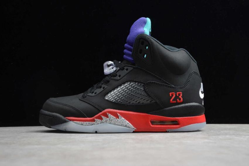 Women's Air Jordan 5 Retro SP Black Purple Moon Green Basketball Shoes