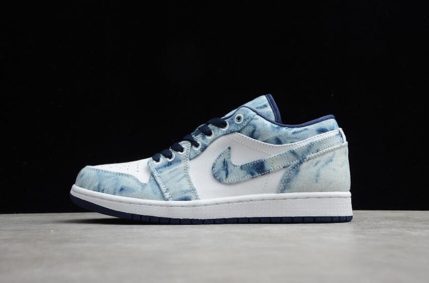 Men's Air Jordan 1 Low SE White Midnight Navy Basketball Shoes
