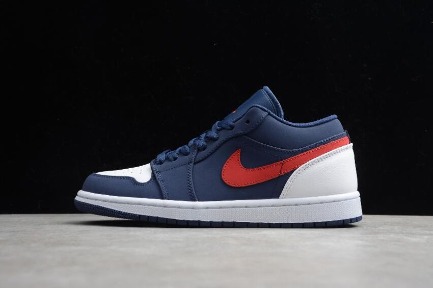 Women's Air Jordan 1 Low USA Blue Gym Red White Basketball Shoes