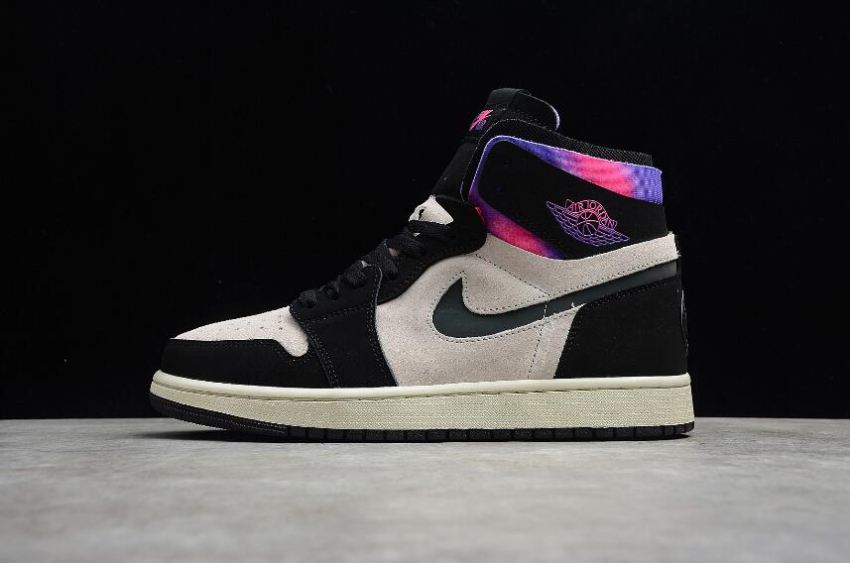 Men's Air Jordan 1 Zoom Comfort PSG White Psychic Purple-Hyper Pink-Black Basketball Shoes