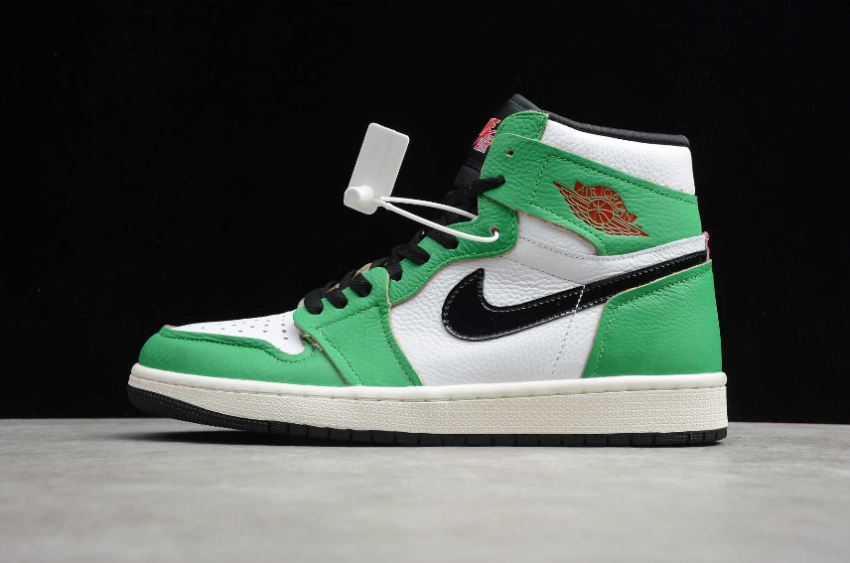 Men's Air Jordan 1 High OG WMNS Lucky Green White-Sail-Black Basketball Shoes