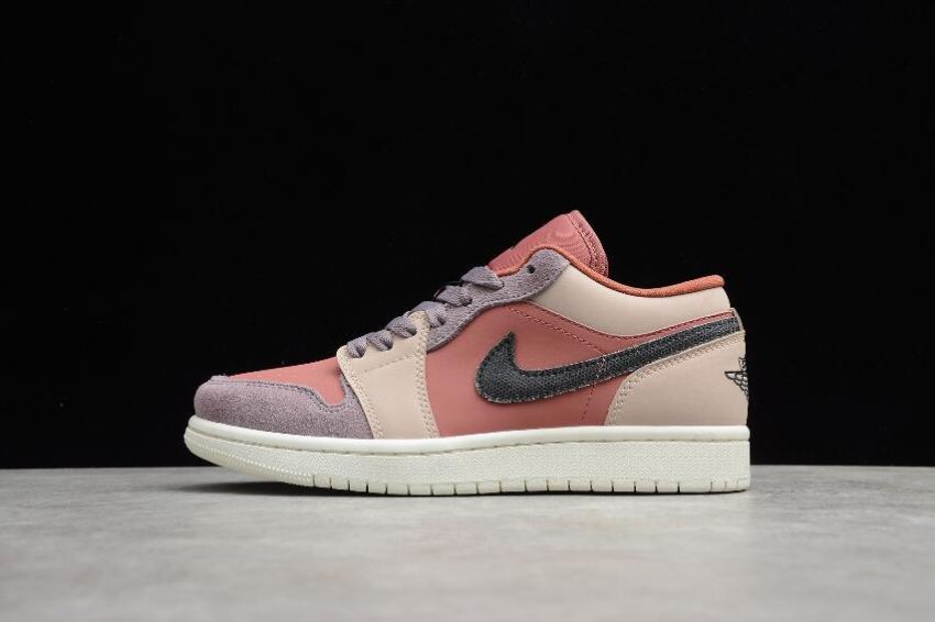 Women's Air Jordan 1 Low Canyon Rust Black-Purple Smoke Basketball Shoes