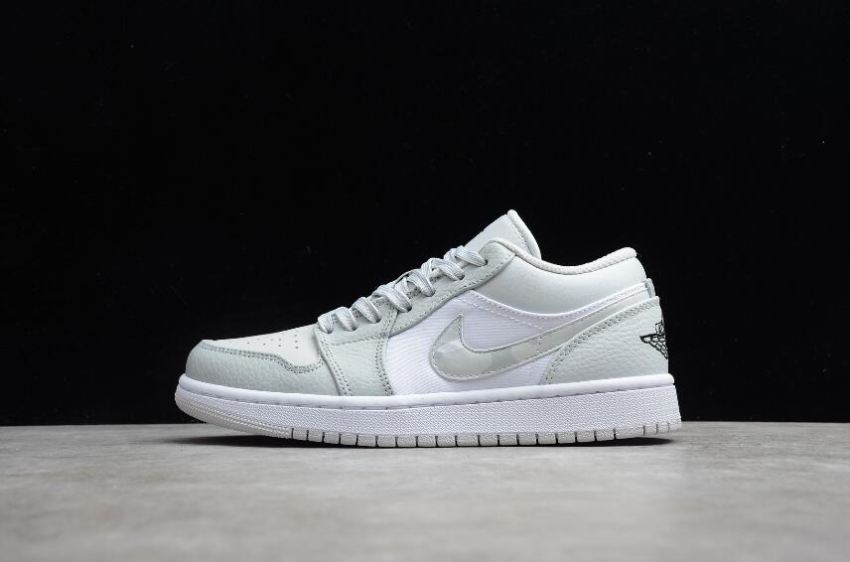 Men's Air Jordan 1 Low GS White Photon Dust Grey Fog Basketball Shoes