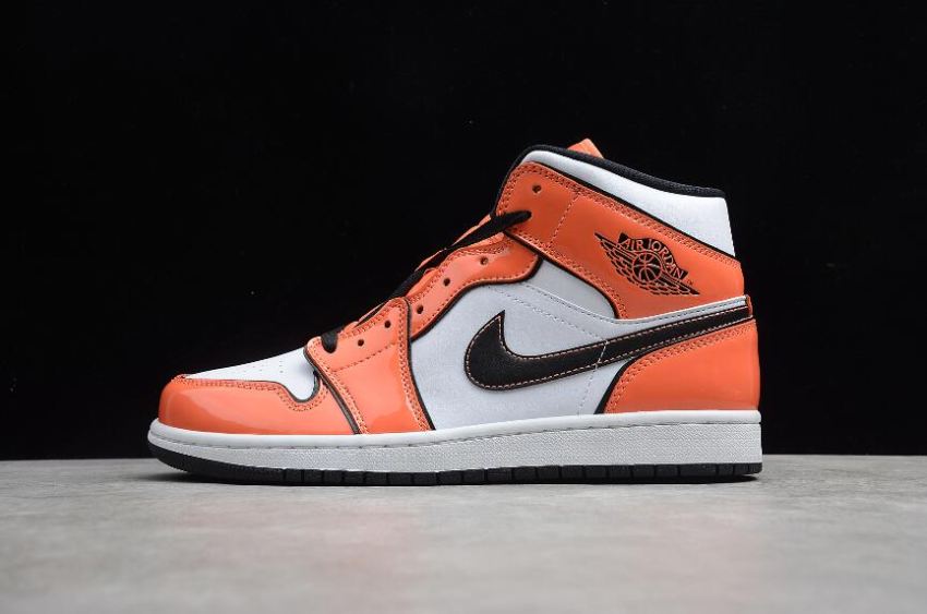 Women's Air Jordan 1 Mid SE Turf Orange Black White Basketball Shoes