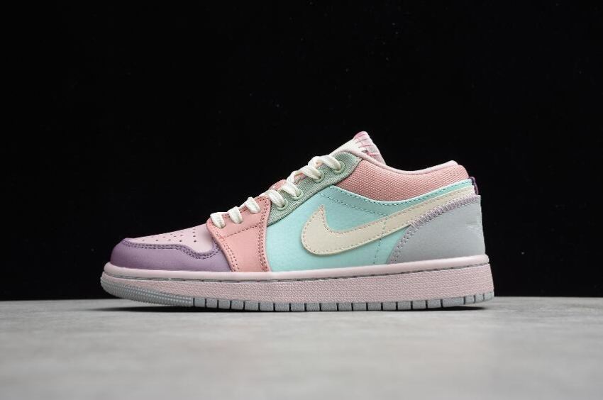 Men's Air Jordan 1 Low Multi Pastel Champagne Coconut Milk Basketball Shoes