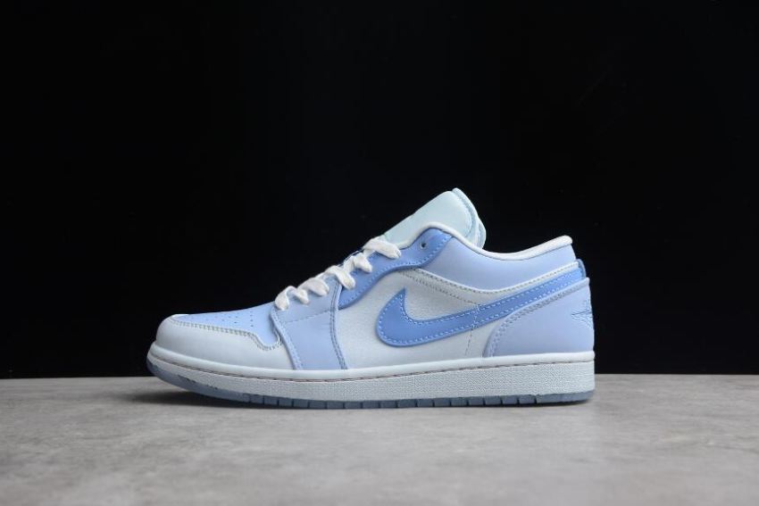 Women's Air Jordan 1 Low The Mighty Swooshers Haze Blue White Shoes Basketball Shoes