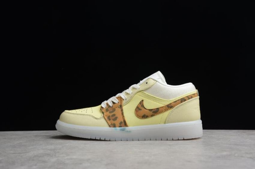 Women's Air Jordan 1 Low SNKRS Day Lemon Drop White Lemon Chiffon Basketball Shoes