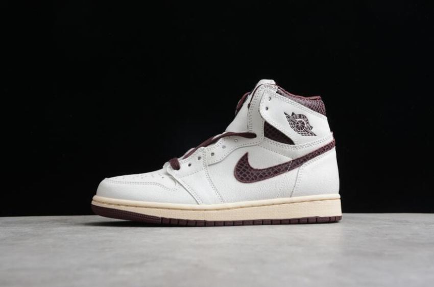 Men's Air Jordan 1 Retro High OG White Brown Red Shoes Basketball Shoes