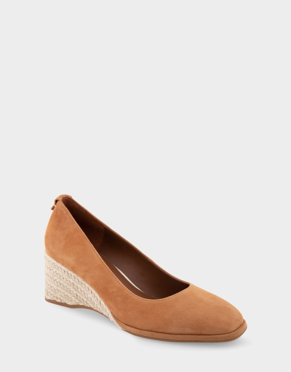 Aerosoles Women's Aurora Tan Suede Sculpted Wedge Pump