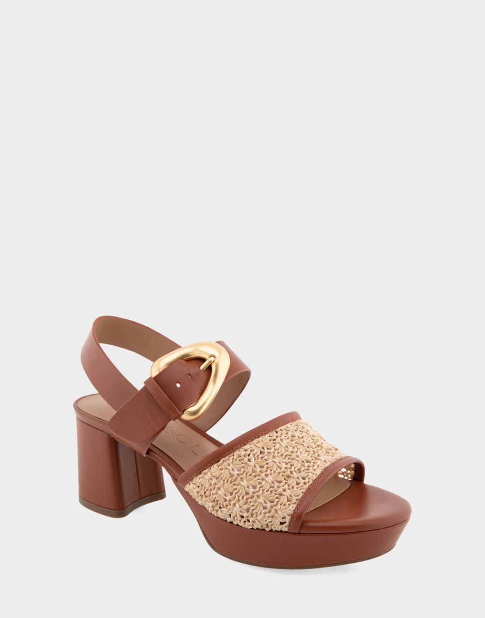 Aerosoles Women's Chamber Natural Raffia Combo Quarter Strap Platform Sandal