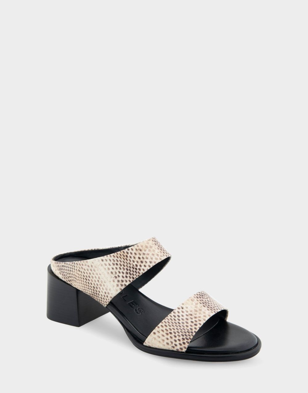 Aerosoles Women's Nika Roccia Snake Print Leather Two Band Block Heel Sandal