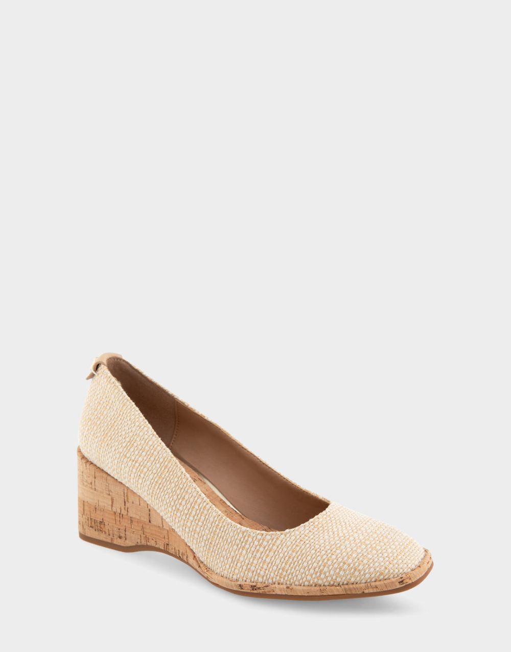 Aerosoles Women's Aurora Natural Raffia Combo Sculpted Wedge Pump